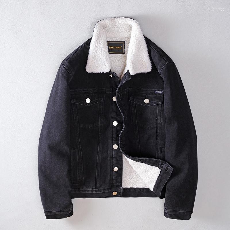 

Men's Jackets Ly Winter Fashion Men Jacket Black Color Casual Velvet Warm Denim Embroidery Designer British Style Cotton Coats