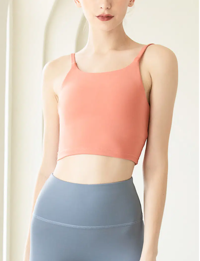 

Women's Crop Tank Top Spaghetti Strap Workout Fitness Camisole Sports, Pink