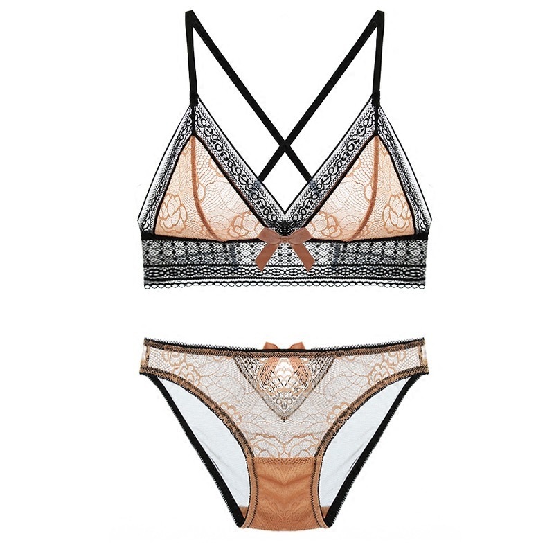 

Bras Sets sexy lace bra briefs set loita girl ultra thin transparent for women underwear S M L XL BY5023 221010, Red