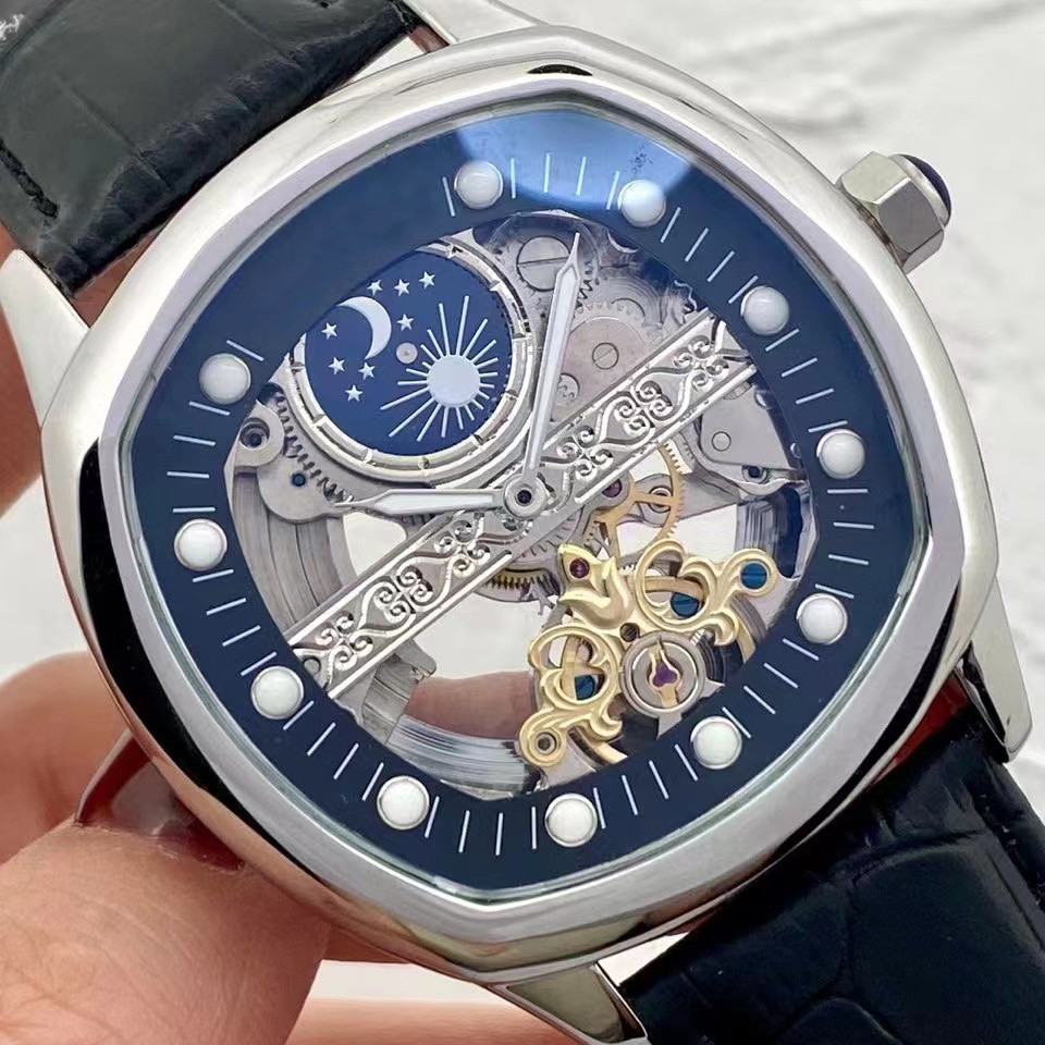 

Men Watches 43mm Luxury Square Skeleton Watches Steel Case aaa Tourbillon Automatic Mechanical Top Brand Watch Super Luminous Male Wristwatch Montre de luxe
