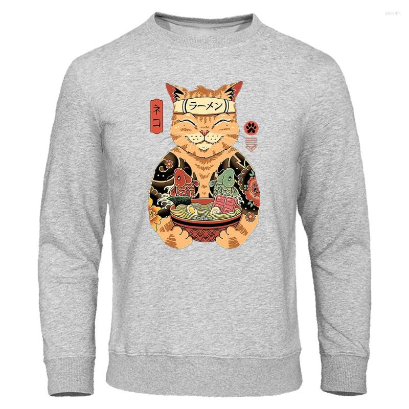 

Men' Hoodies Japanese Harajuku Style Orange Cat Print Hoodie Men Autumn Ukiyo E Fleece Sweatshirts Casual Hoody Sportswear Pullovers, Black