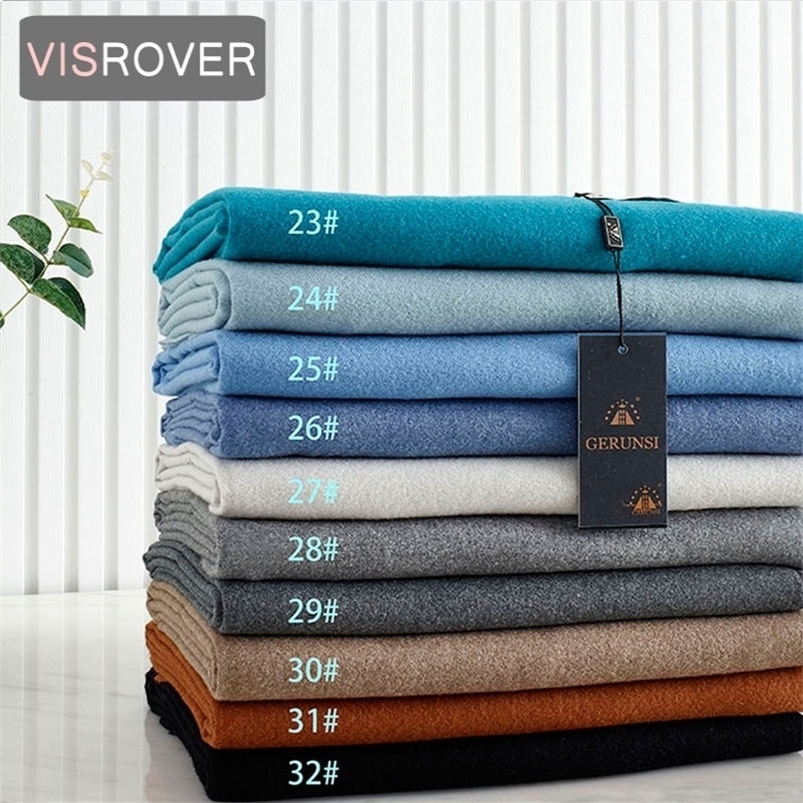 

Scarves VISROVER 32 colors woman winter scarf fashion female shawls cashmere handfeeling wraps solid color hijab 221010