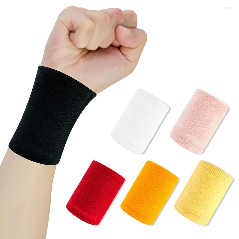 

Wrist Support 2pcs/set Cotton Wristband Sweatband Solid Breathable Compression Gym Fitness Running Protector Sports Safety, White