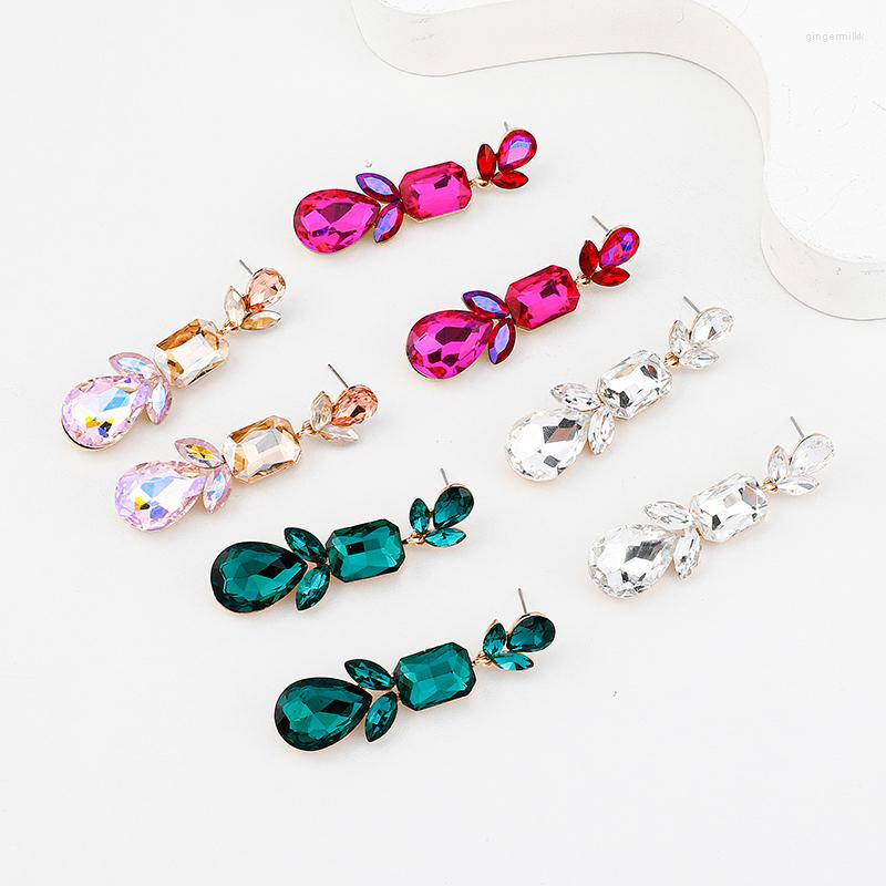 

Dangle Earrings EASYA Women's Luxury Charm Stud Jewelry Crystal Kawaii Anime Vintage Transparent Stone Exquisite Craftsmanship