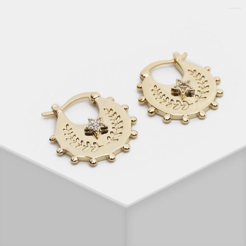 

Dangle Earrings K34 Amorita Fashion Simple Gold Geometric For Women Accessories Charm Jewelry Wholesale Gift Star Grain