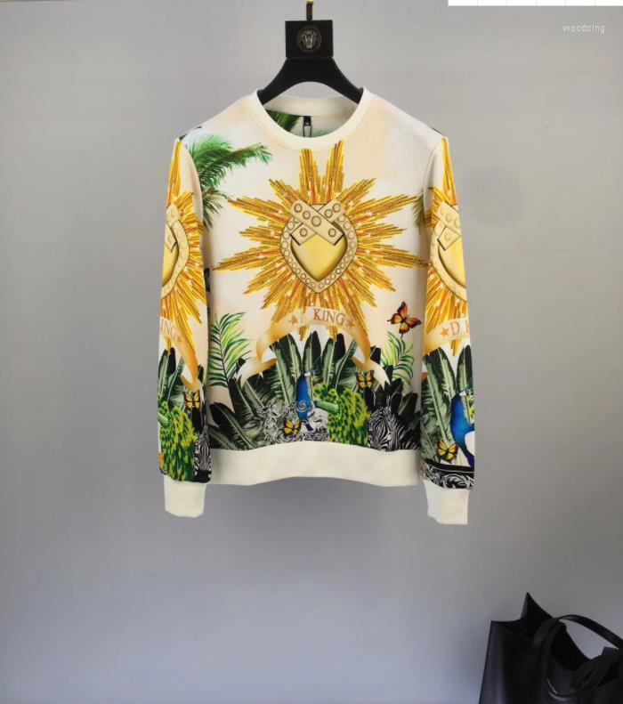 

Men's Hoodies European And American Men's Wear Summer 2022 Long Sleeve Cartoon Print Drill Fashionable Round Neck, Multi