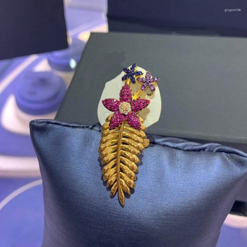 

Backs Earrings UMGODLY 1 Piece Fashion Copper Multicolor Tropical Jungle Floral And Palm Leaf Ear Cuff Zircon Clip Earring For Women Jewelry