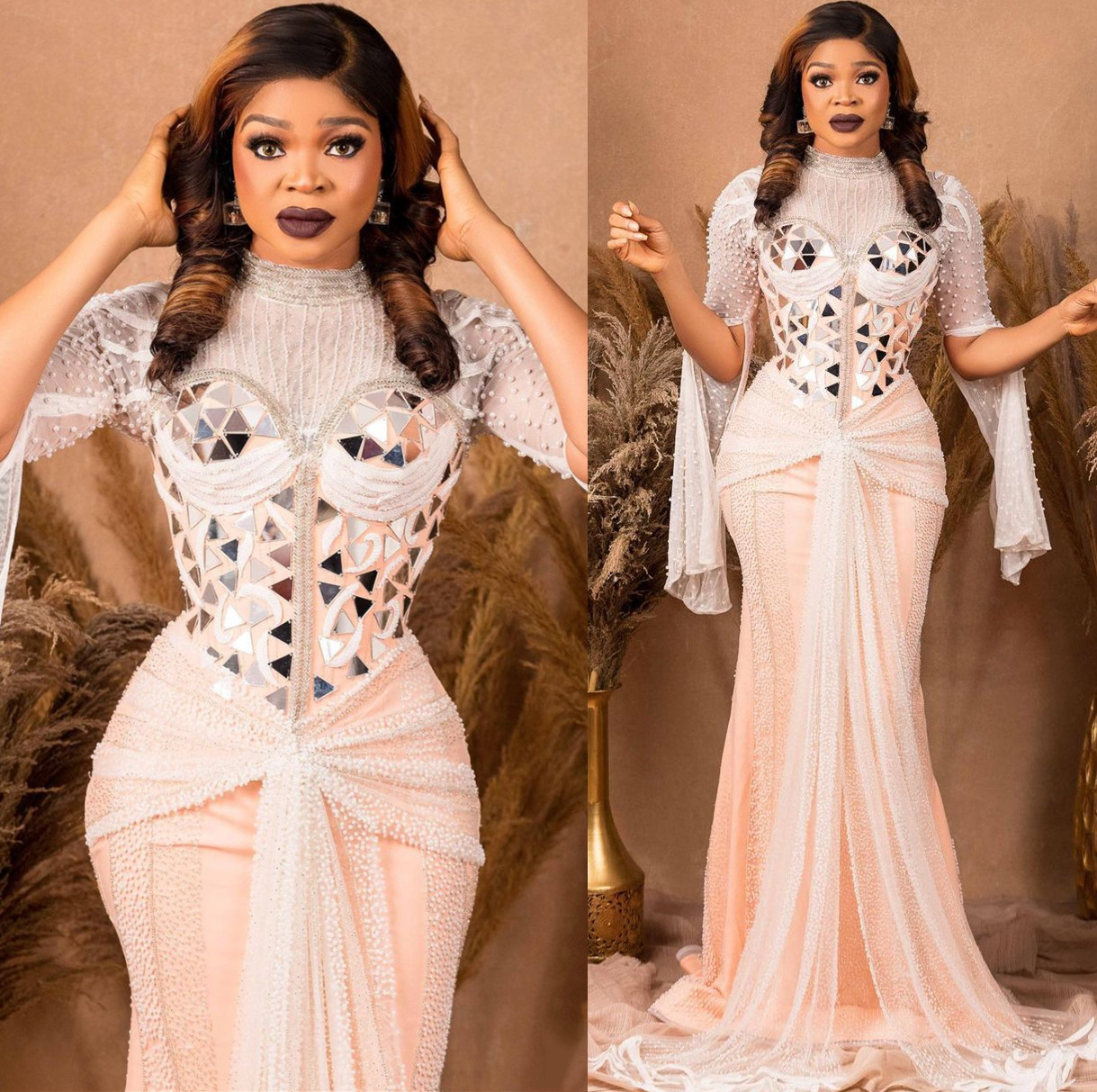 

2022 Arabic Aso Ebi Luxurious Mermaid Prom Dresses Beaded Crystals Evening Formal Party Second Reception Birthday Engagement Gowns Dress ZJ337, Gray