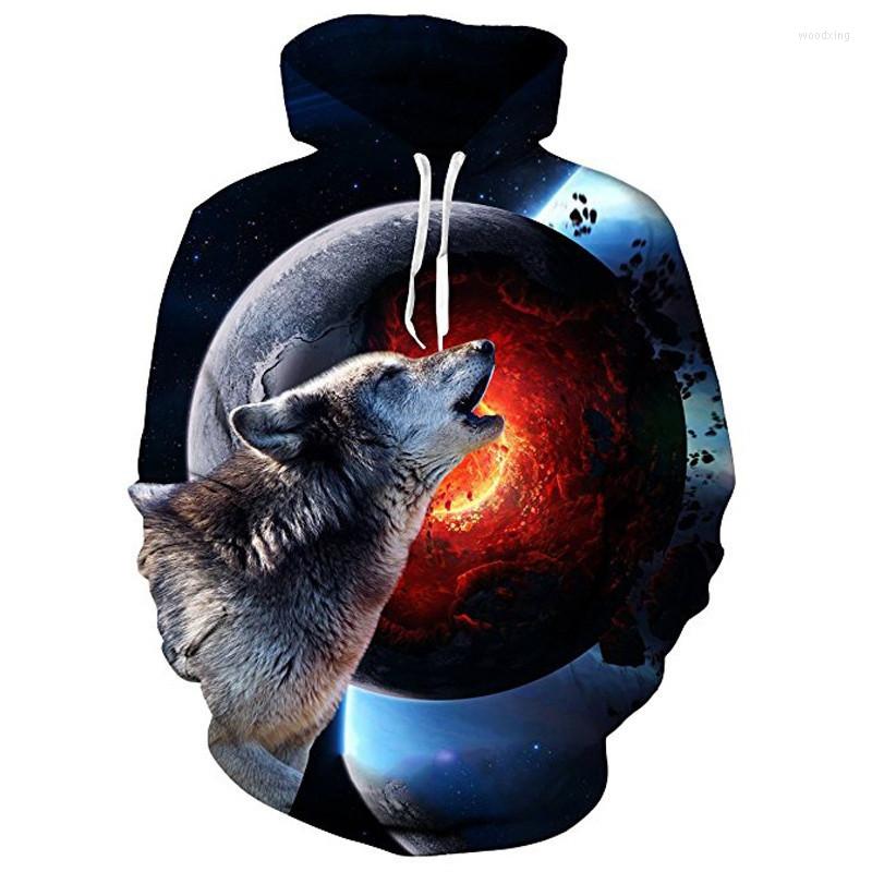 

Men's Hoodies Brand Fashion Animal 3D Printed Men And Women Personalized Design Sweatshirt Starry Sky Wolf Harajuku Hoodie, Wes-11