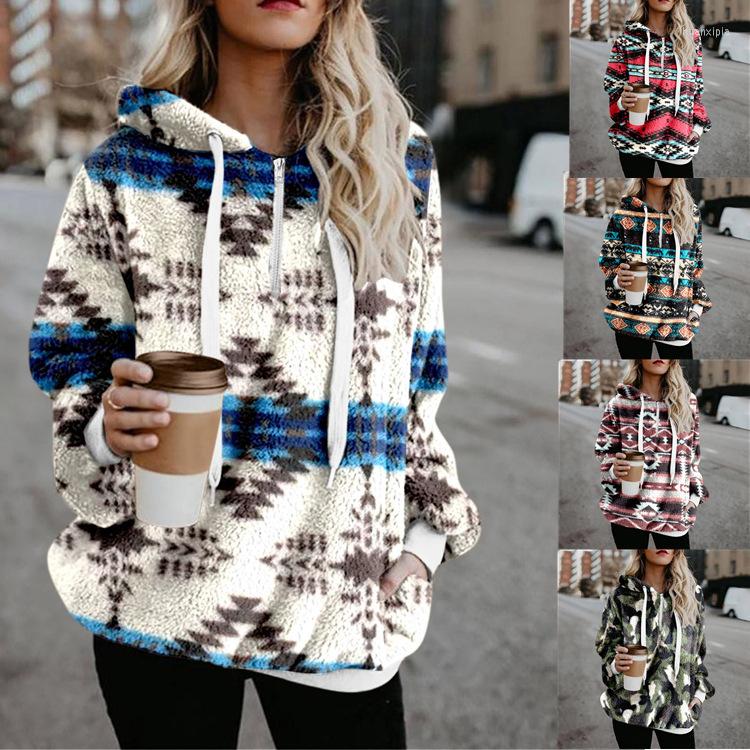 

Women's Hoodies Casual Clothing 2022 Autumn Winter Flannel Sweater Fashion Street Trendsetter Long Sleeve Loose Hoodie Ethnic Print Top