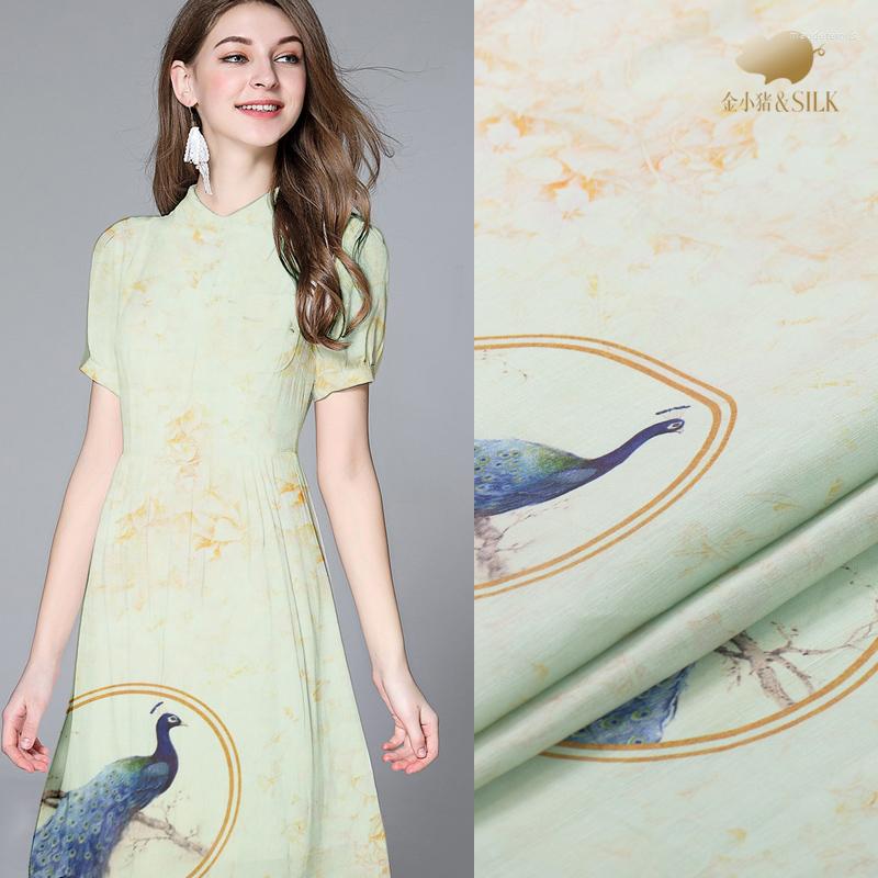 

Clothing Fabric 130 Cm Heavy Silk Linen 35mm Digital Printed Garment Dress Natural Wholesale Cloth