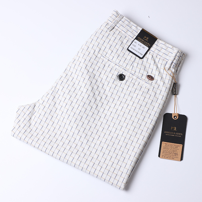 

Men's Pants Thin Summer Plaid Pants Men Straight Skinny Korea Style Clothes Men Pants White Office Dress Trousers for Male 221010