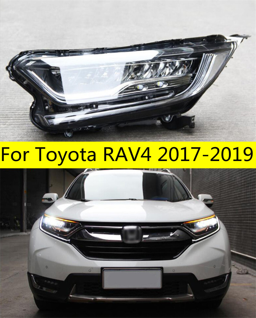 

2 PCS Car Goods For Toyota RAV4 RAV 4 20 17-20 19 Head lamp LED Headlight High Beam Turn Signal Headlights