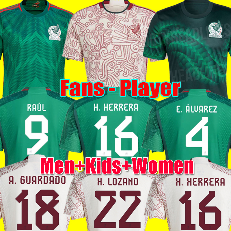 

3XL 4XL 2022 Mexico soccer jersey fans player version H. LOZANO CHICHARITO G DOS SANTOS 22 23 Worlds cups GUARDADO football shirt tops men women kids sets uniform, Away kids