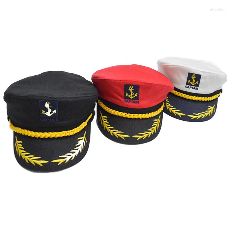 

Berets Adult Military Hats Yacht Boat Skipper Ship Sailor Captain Hat Costume Adjustable Cap Navy Marine Admiral Caps For Men Women, Black