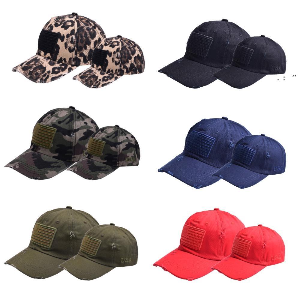 

Baseball Caps Embroidered Flag Parent-Child Ponytail Cap Leopard Print Camouflage Ball Caps Summer Sunscreen Monogram Sunshade Hat BBB16164, Multi