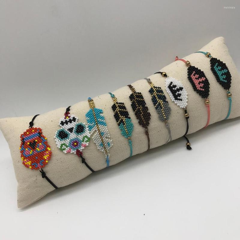 

Strand BLUESTAR 2022 Jewelry Women MIYUKI Bracelet Leaves Skull Pattern Pulseras Mujer Moda Handmade Woven Bracelets