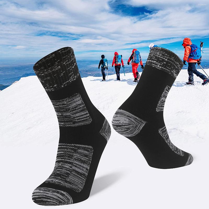 

Sports Socks Agdkuvfhd Waterproof Breathable Hiking Wading Trail Runing Skiing Cycling Crew Unisex Cushioned Outdoor, Black