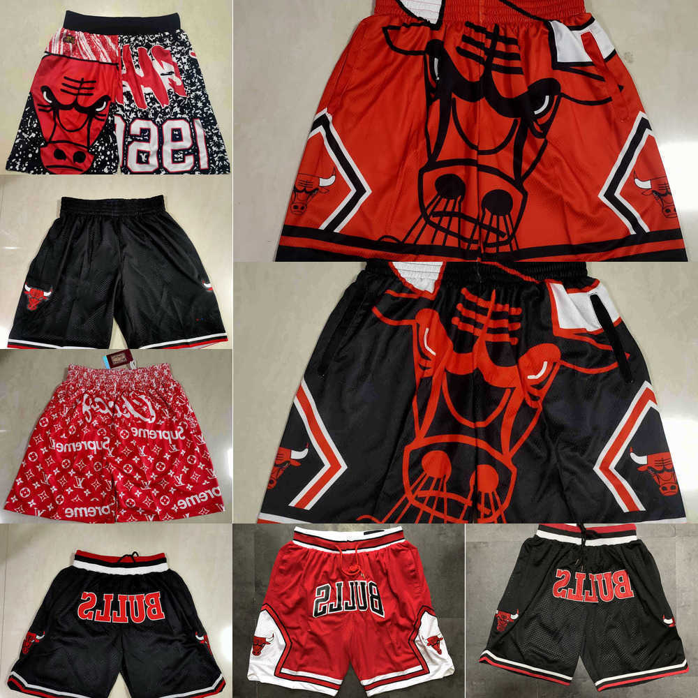 

Basketball Shorts Chicago''Bulls''men Throwback pocket red black, Color