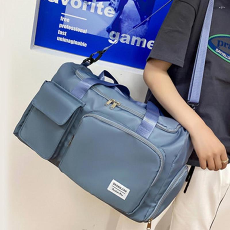 

Outdoor Bags Waterproof Swimming Bag Women Men Oxford Training Fitness Dry Wet Separation Crossbody Large Capacity For Camping Hiking, Black color