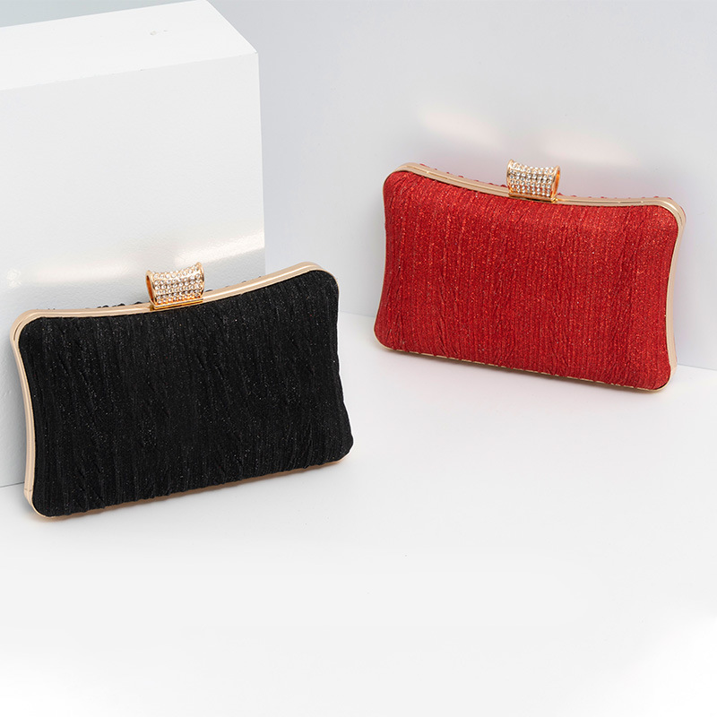 

Evening Bags Women Fold Evening Clutch Bags Diamond Wedding Banquet Shoulder Bags Mini Party Chain Wallets Mini Purse 221010, Black
