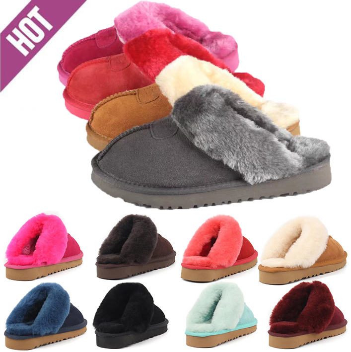 

2022 Cotton Slippers Snow Boots Womens Shoes Warm Casual Indoor Pajamas Party Wear Non-Slip Cottons Drag Large Men Women fur furry fluffy slipper slide Size 34-45