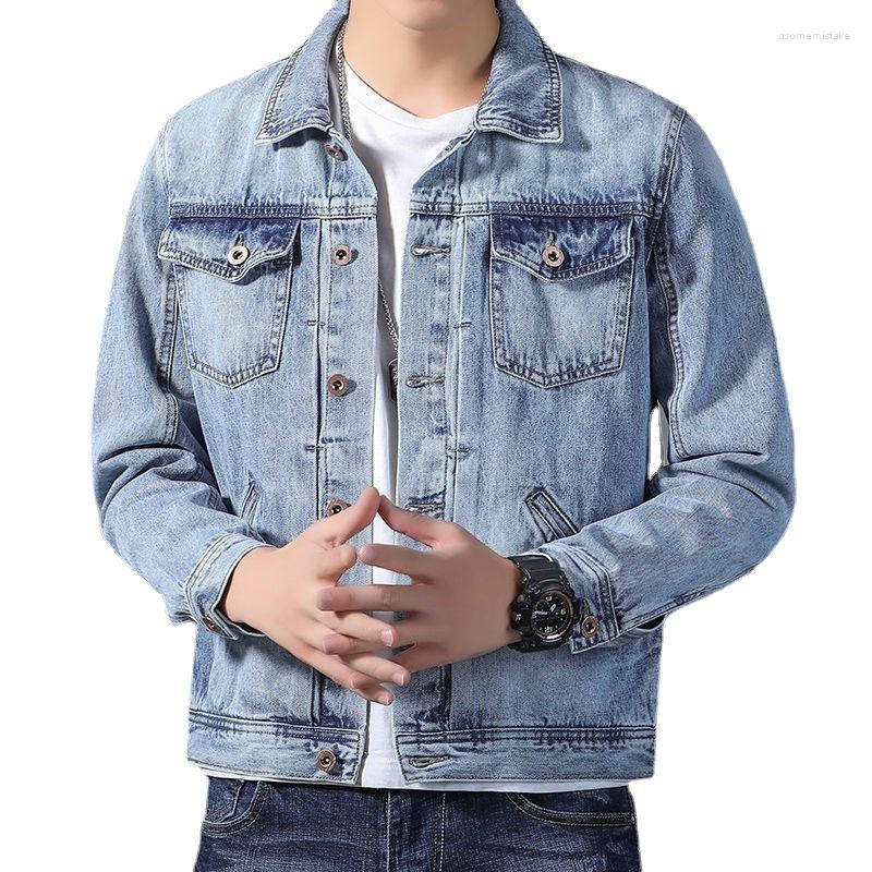 

Men's Jackets 2022SS Denim Jacket Men's High Street Hip-hop Trainer Autumn Trend Streetwear All-match Preppy Oversize Punk Coat, Dark blue
