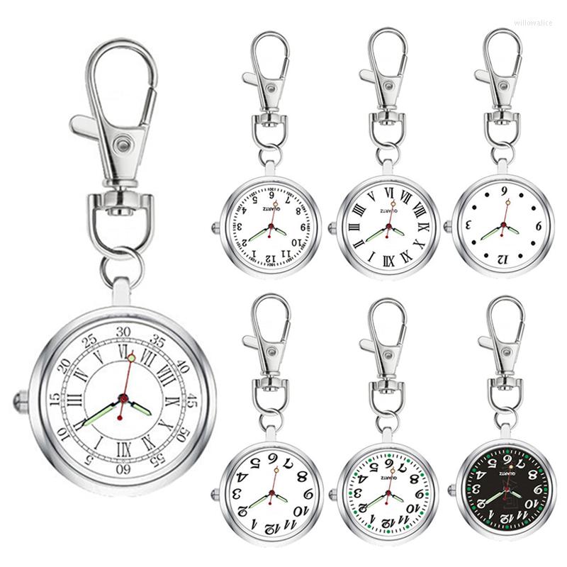 

Pocket Watches Quartz Chest Watch Keychain Round Dial Portable Pendant For Women Men FEA889