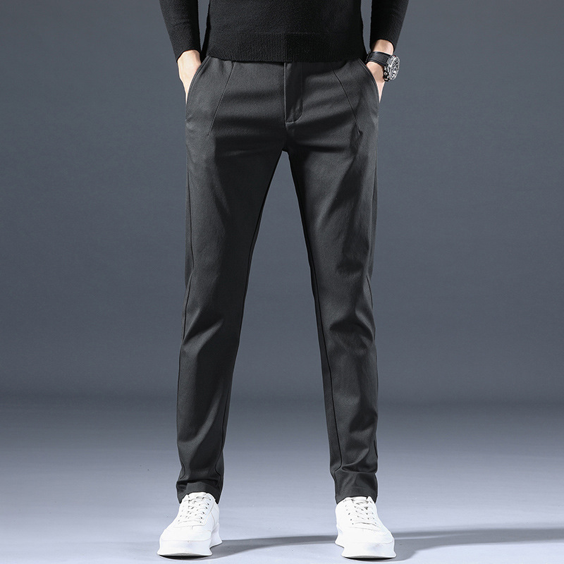 

Men's Pants 4 Colors Autumn Men Business Small Straight Casual Pants Modal Cotton Elasticity Solid Color Trousers Male Brand Green Black 221010, 2022 black