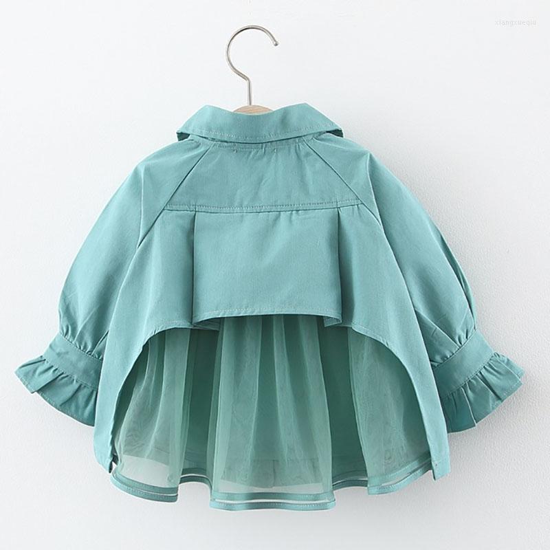 

Coat Autumn Windbreaker Kids Jacket Girl Cute Solid Color Back Mesh Baby Outerwear Coats Girls Children Clothing, Beige