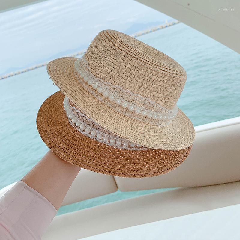 

Hats Fashion Panama Children's Straw Hat Bucket Summer Outdoor Travel Beach Sun Fisherman, Khaki