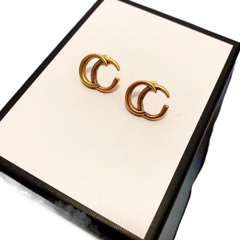

Women Classic Stud Earring Fashion Gold Eardrop Vintage Hollow Letter Earrings Personality Party Jewelry With Box Package