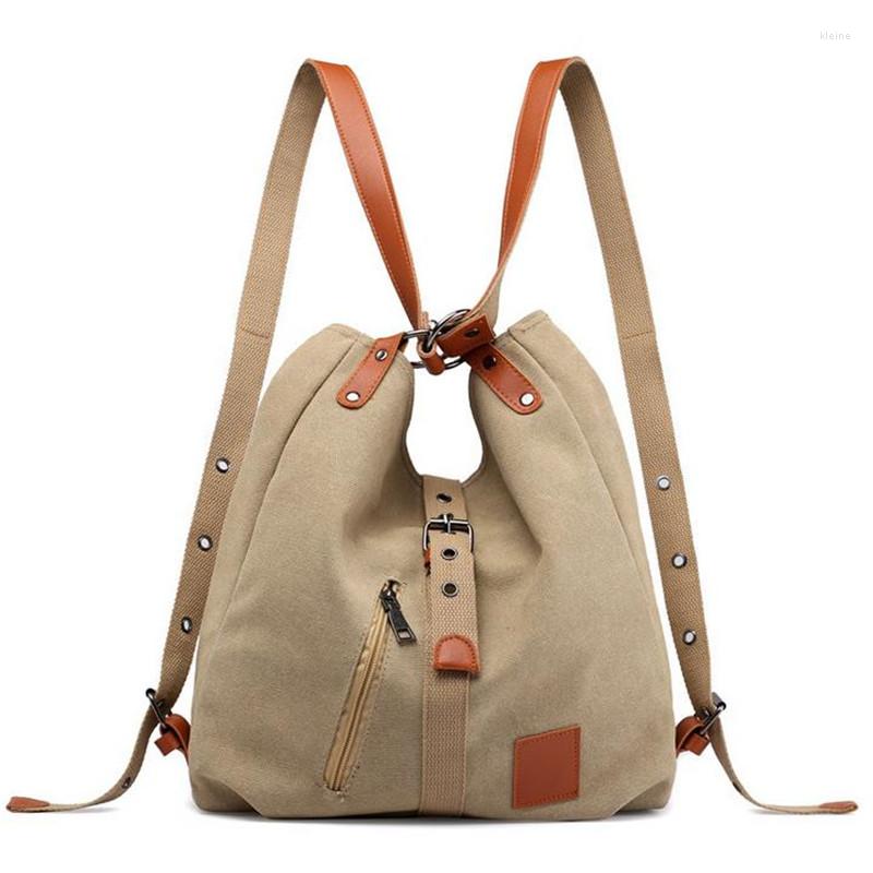 

Evening Bags High Quality Multifunction Canvas Bag Women Shoulder Backpack For Students School Travel Large Capacity 20#47