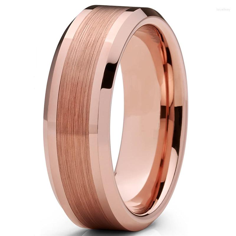 

Wedding Rings 8Mm Stainless Steel Jewelry Surface Groove Drawing Process Men's Ring Fashion Creative Accessories