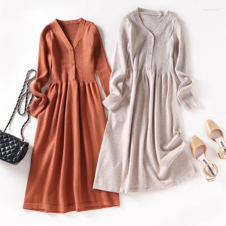 

Women' Sweaters Women Casual Long Soft Sweater Dresses Deep V Neck Swing Midi Sleeve Dress For Spring Autumn And Winter, Black (short)