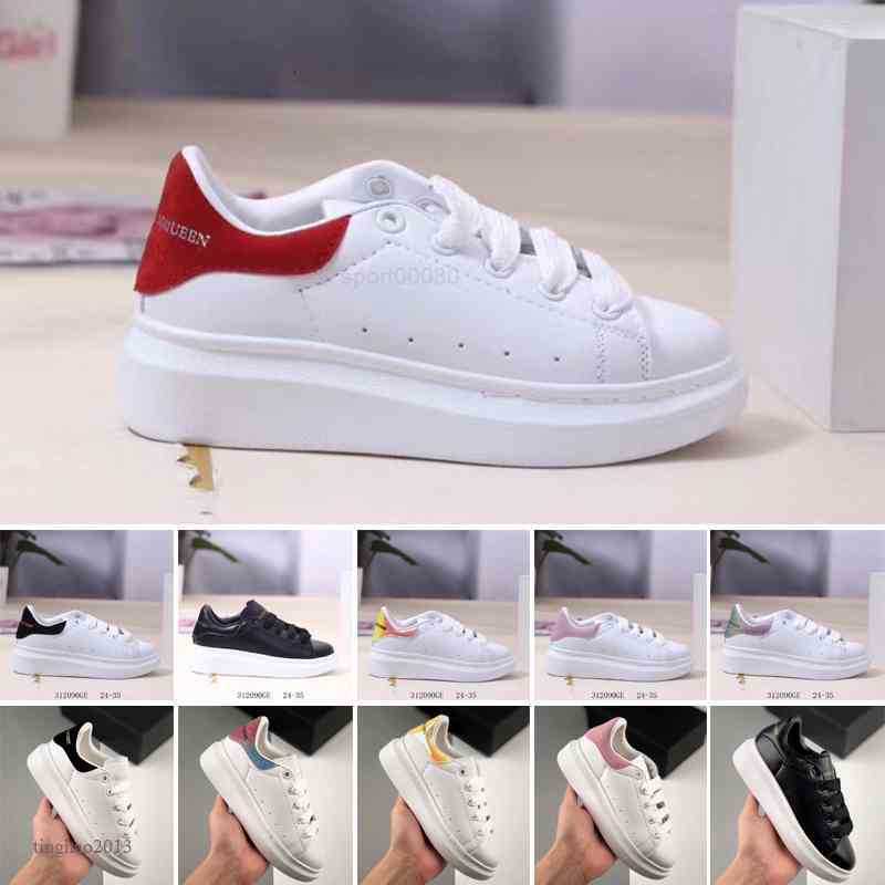 

Discount Queen fashion men kids white shoes Leather womens Platform Flat sneakers 24-35, Color 1