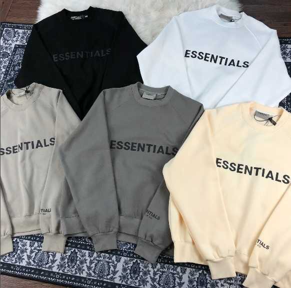 

Designer Mens Womens Hoodie Essentialss Sweatshirts Winter Sweaters Fear God Double Thread Chest Letter Round Neck Men and Women High Loose Fashion, White chest letter terry