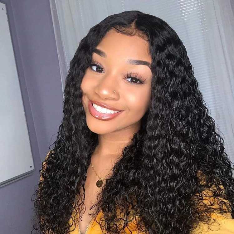 

Synthetic Wigs Wig long curl middle corn perm black curl 221010