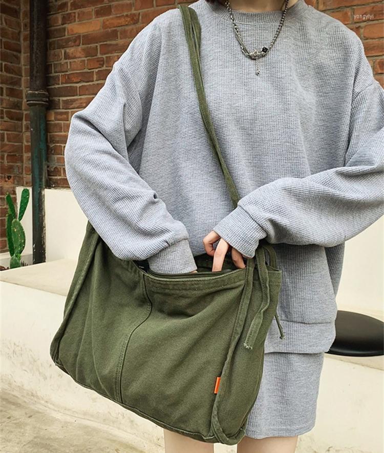 

Evening Bags Student Big Capacity Canvas Textile Ita Green Over Shoulder Bag Aesthetic Y2K Grunge Fabric Korea Stylish School Book Leptop, Beige