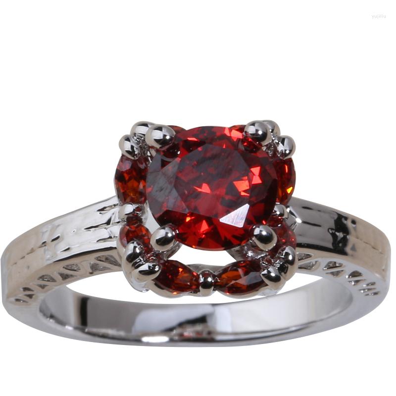 

Wedding Rings 4 Color Options Red Garnet Green Zircon Silver Plated Argent Ring US# Size 6 / 7 8 9 S0098 S0099 S0100 S0101