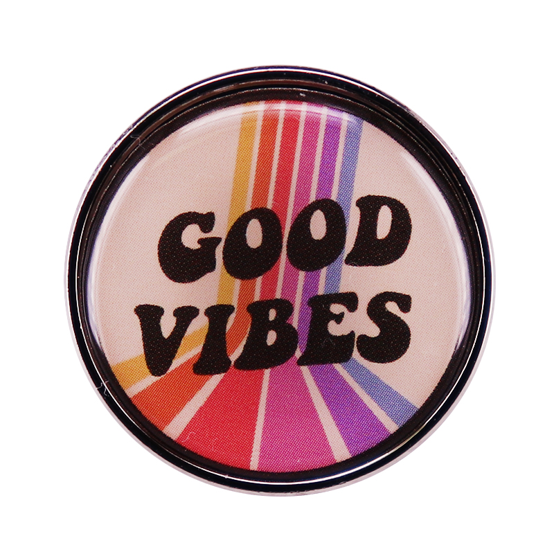 

Good Vibes enamel pin Clear The Negative Energy Brooch badges, As picture