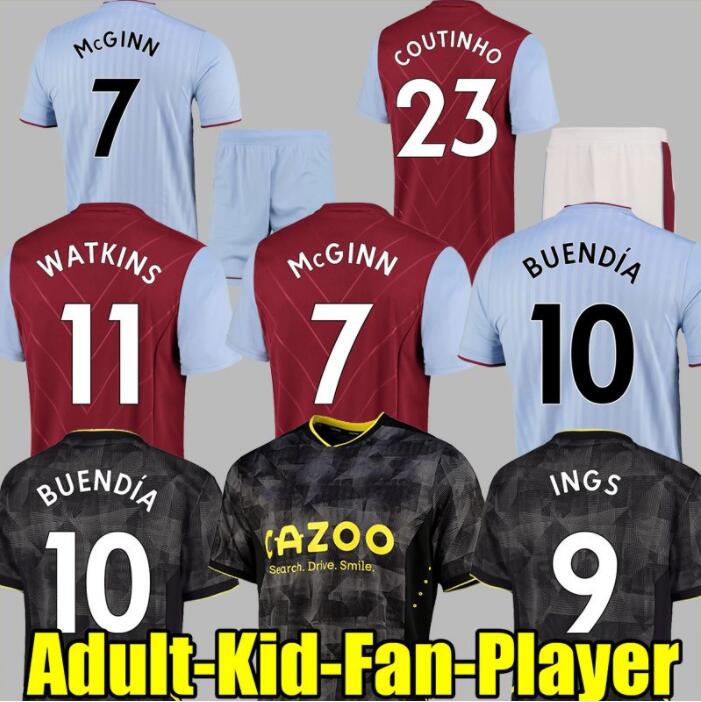 

22 23 Aston Villaes Kamara Soccer Jerseys WATKINS BUENDIA McGINN EL GHAZI DOUGLAS LUIZ MINGS coutinho CASH Diego Carlos Football shirts player version, 22 23 third epl