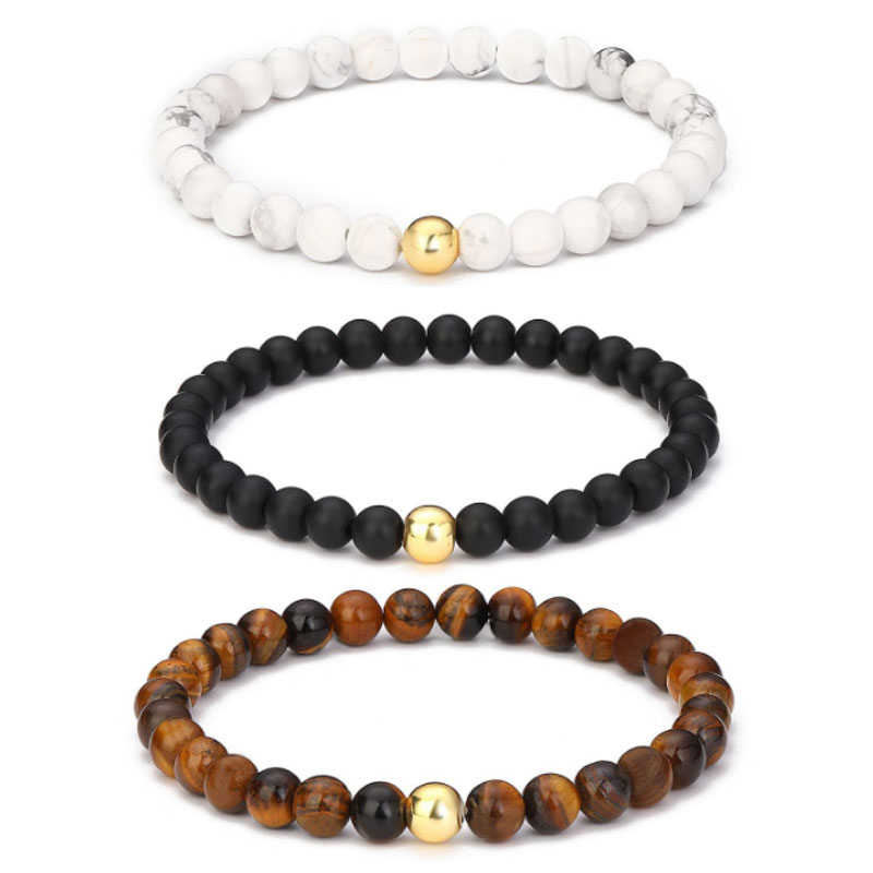 

6mm Natural Stone Strands Beaded Bracelets For Women Men Lover Handmade Charm Party Club Fashion Jewelry