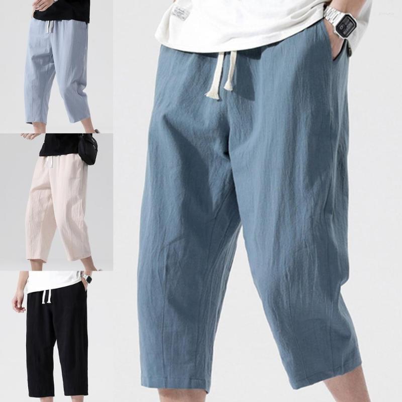

Men's Pants Men's Beach Black Long Casual Solid Color Elastic Waist Quick Drying Sweatpants Wide Leg Thin Men Capri For Sports, Light grey