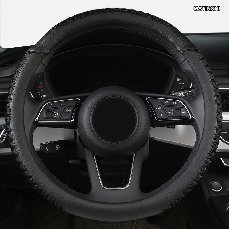 

Steering Wheel Covers MATIKOHI Leather Car Cover For I20 I30 I40 Tucson Solaris Ix35 Creta Santa Fe Kona Elantra