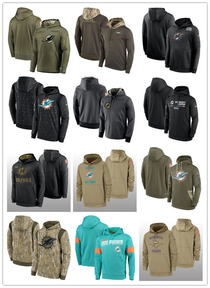 

Football Hoodie Miami''Dolphins''MEN 2022 Salute to Service Crucial Catch