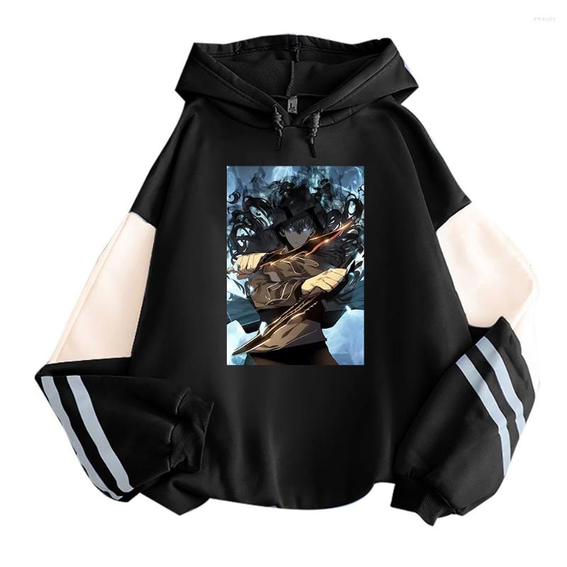 

Men's Hoodies Anime Solo Leveling Jinwoo Cheng Autumn Long Sleeves Oversized Crewneck Sweatshirts Streetwear Women Men Hooded Tops, Green