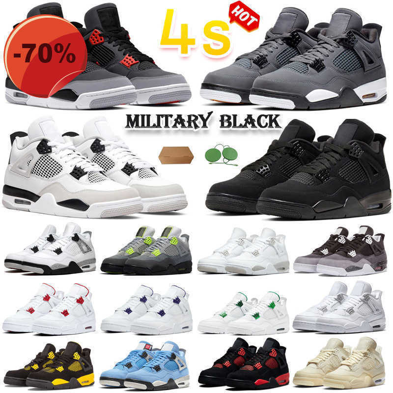 

Basketball Shoes Sneakers Black Cat Cool Grey Infrared Military Black Jumpman 4S Sports Air Jorden 4, #5 oreo