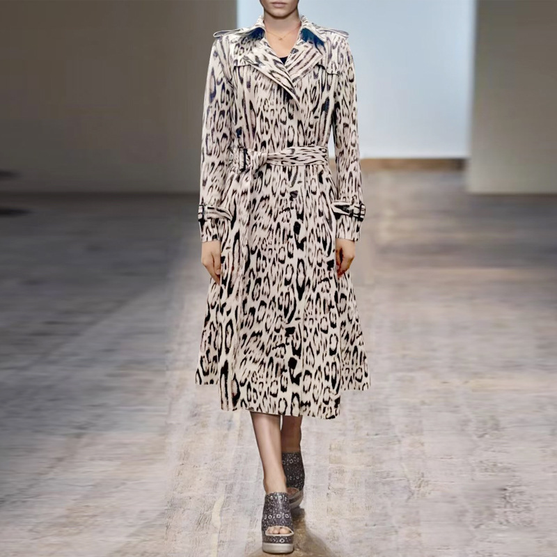 

190 XXL 2022 Spring Autumn Runway Dresses Dress Coat Long Sleeve Empire Fashion Womens Lapel Neck SH, Customize