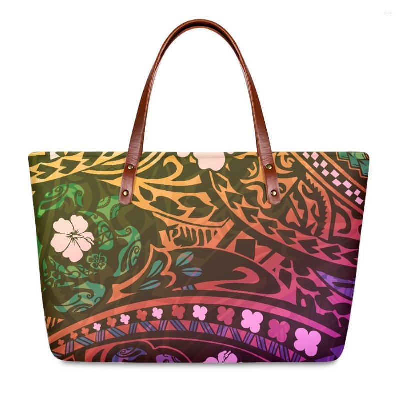 

Duffel Bags Cumagical Handbags Ladies 2022 Hawaii Flower Polynesian Design Tribal Casual Women Fashion Tote Pouch Custom Shoulder, Hbc215786al